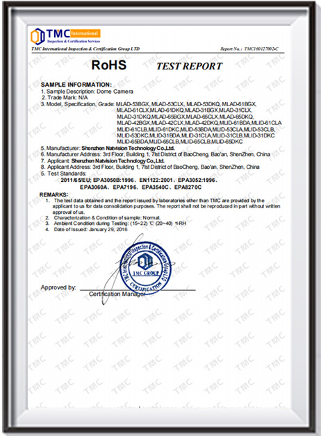 Dome Cam ROHS Report-TMC160127002-C